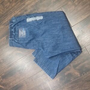 ROUNDTREE & YORKE big man jeans 44 blue pleated side elastic classic fit denim